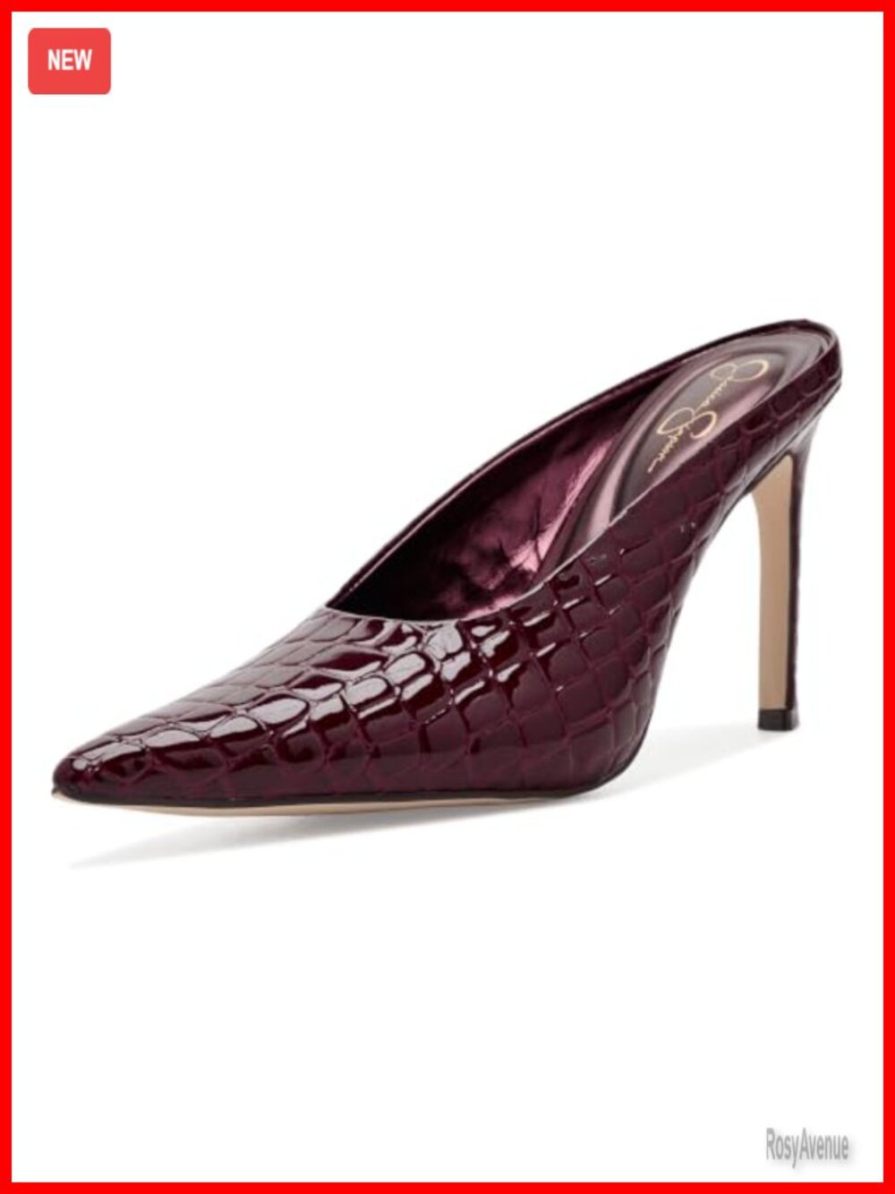 Jessica Simpson Wilix Faux Leather Pointed Toe Stiletto Mule Heel